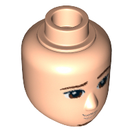 Minidoll Head Male with Dark Brown Eyes, Eyebrows and Goatee Print Hellnougat