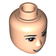 Minidoll Head Male with Brown Eyes, Black Eyebrows and Open Smile Print Hellnougat