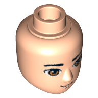 Minidoll Head Male, Brown Eyes, Smile Print in 