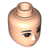 Minidoll Head Male with Tan Eyes, Half Smile and Closed Mouth Print Hellnougat