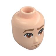Minidoll Head Male, Medium Nougat Eyebrows, Brown Eyes, Thin Mouth Light Nougat
