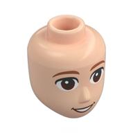 Minidoll Head Male Dark Orange Eyebrows, Dark Brown Eyes, Open Mouth Light Nougat