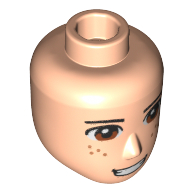 Minidoll Head Male, Brown Eyes, Freckles, Full Teeth Grin in 