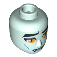 Minidoll Head Male Yellow Eyes, Fangs (Vampire), Blue Cheeklines Hellaqua