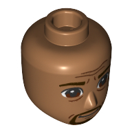 Minidoll Head Male Reddish Brown Eyes, Beard, Mustache, Wrinkles Mittelnougat