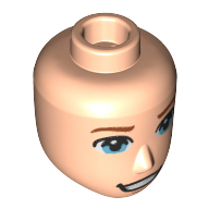 Minidoll Head Male Blue Eyes, Mouth Teeth Stern Grin print Light Nougat