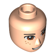 Minidoll Head Male, Hazel Eyes, Freckles print Light Nougat