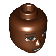 Minidoll Head Male Hazel Eyes, Open Mouth print Rotbraun