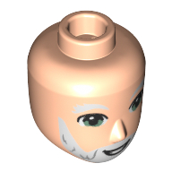 Minidoll Head Male with White Beard, Eyebrows (Santa) print Hellnougat