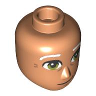 Minidoll Head Male with White Eyebrows, Olive Green Eyes, Wrinkles print Nougat