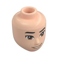 Minidoll Head Male Black Eyebrows, Lifted Right Eyebrow, Medium Brown Eyes, Mouth Hellnougat