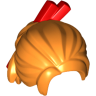 Hair Bun with Red Chopsticks Orange