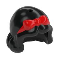 Hair Short with Curls, Red Bow Print (Snow White) Black