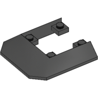 Brick Wedged, Sloped 45° 6 × 6 Double / 33° [Train Roof End] Black