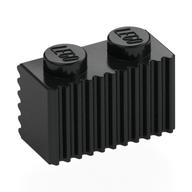 Brick Special 1 × 2 with Grille Black