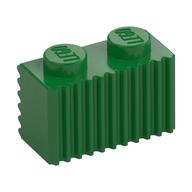 Brick Special 1 × 2 with Grille Green