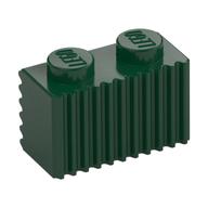 Brick Special 1 × 2 with Grille Dunkelgrün