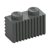 Brick Special 1 × 2 with Grille Dunkelgrau