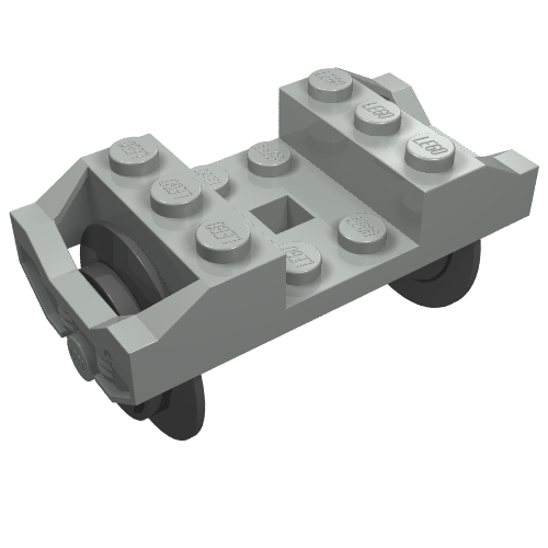 Wheel Holder, Train with Wheels [Complete Assembly] Hellgrau