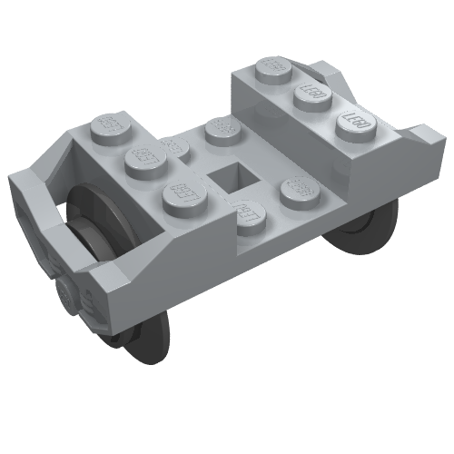 Wheel Holder, Train with Wheels [Complete Assembly] Light Bluish Gray