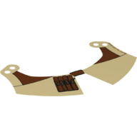 Large Figure Skirt, Kama with 4 Holes, Reddish Brown Print Tan