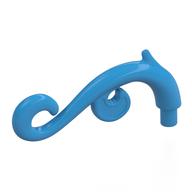 Curled Decorative Ornament / Plant Vine with Bar Dark Azure