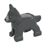Animal, Dog, Small (Puppy), Alsatian / German Shepherd with Light Bluish Grey Snout, Black Nose, Eyes print Dunkelblaugrau