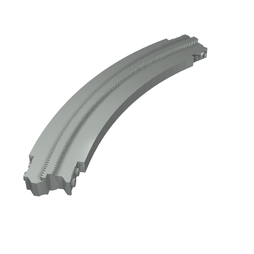 Vehicle Track, Monorail Curve Short Right Light Gray