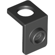 Minifig Neckwear Bracket [One Stud] - Reinforced Black