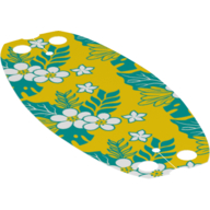 Hammock with Dark Turquoise Plant print White
