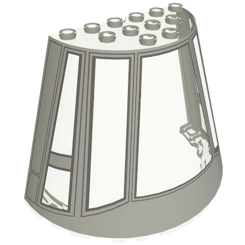 Cone Half 10 × 5 × 6 with Millennium Falcon Cockpit Print Trans-Clear
