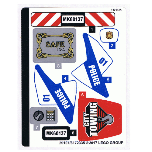 Stickerbogen für Set 60137-1 [Keine Farbe/Beliebige Farbe]