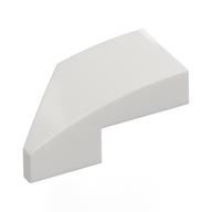 Brick Wedged, Curved 2 × 1 with Stud Notch Right White