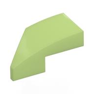 Brick Wedged, Curved 2 × 1 with Stud Notch Right Yellowish Green