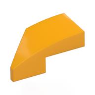 Brick Wedged, Curved 2 × 1 with Stud Notch Right Bright Light Orange