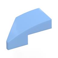 Brick Wedged, Curved 2 × 1 with Stud Notch Right Bright Light Blue