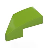 Brick Wedged, Curved 2 × 1 with Stud Notch Right Lime