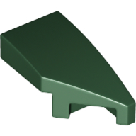 Brick Wedged, Curved 2 × 1 with Stud Notch Right Dark Green