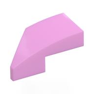 Brick Wedged, Curved 2 × 1 with Stud Notch Right Bright Pink