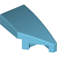 Brick Wedged, Curved 2 × 1 with Stud Notch Right Medium Azure