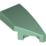 Brick Wedged, Curved 2 × 1 with Stud Notch Right Sand Green