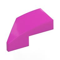 Brick Wedged, Curved 2 × 1 with Stud Notch Right Dark Pink