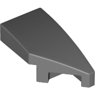 Brick Wedged, Curved 2 × 1 with Stud Notch Right Dark Bluish Gray
