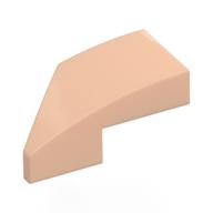 Stein keilförmig, gebogen 2 × 1 mit Noppe Kerbe rechts Hellnougat