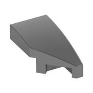 Brick Wedged, Curved 2 × 1 with Stud Notch Right Metallic Silver