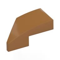 Brick Wedged, Curved 2 × 1 with Stud Notch Right Medium Nougat