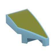 Brick Wedged, Curved 2 × 1 with Stud Notch Right with Olive Green print Mittelazur