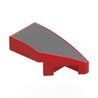 Brick Wedged, Curved 2 × 1 with Stud Notch Right with Dark Bluish Grey Surface print Rot