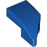 Brick Wedged, Curved 2 × 1 with Stud Notch Left Blue