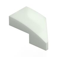 Brick Wedged, Curved 2 × 1 with Stud Notch Left Glow in Dark White